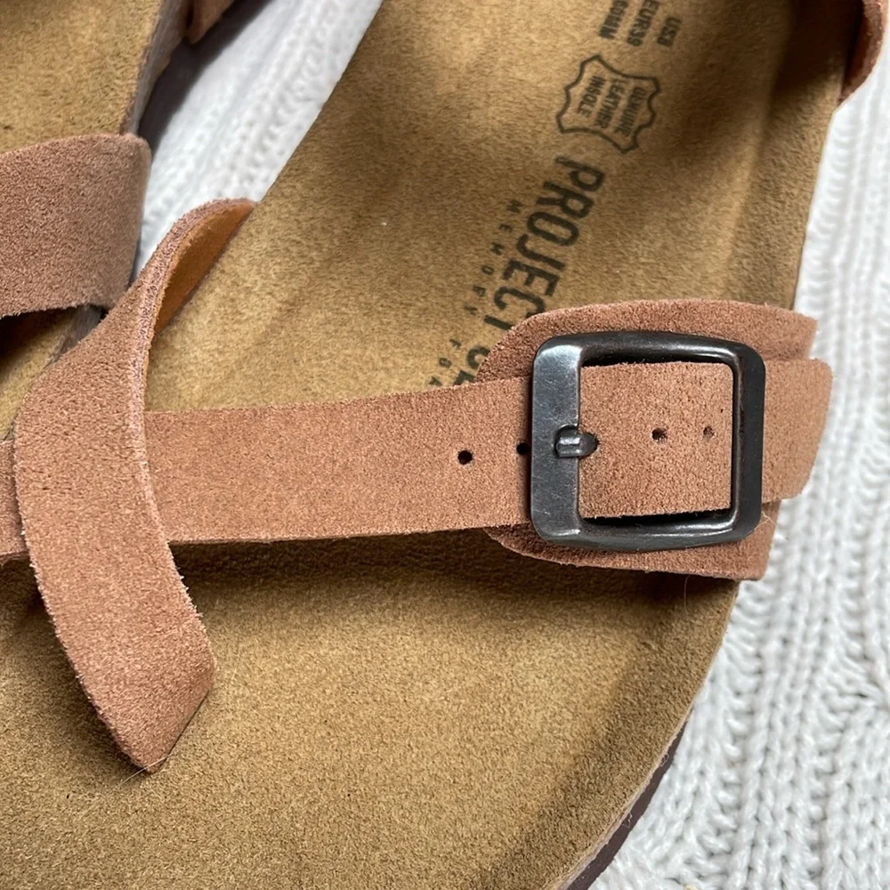 NWT women’s Project Cloud Sz 8 strappy sandals Leather insole memory foam buckle - Picture 2 of 14